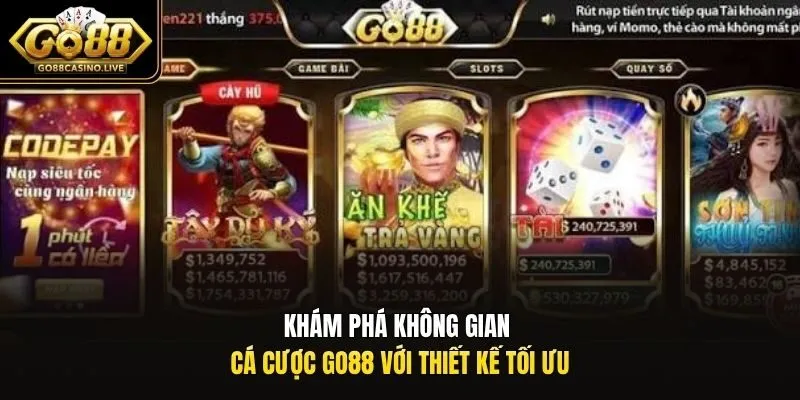 Khám phá không gian cá cược Go88 với thiết kế tối ưu